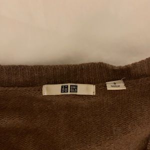 Uniqlo brown cropped cardigan 100% wool